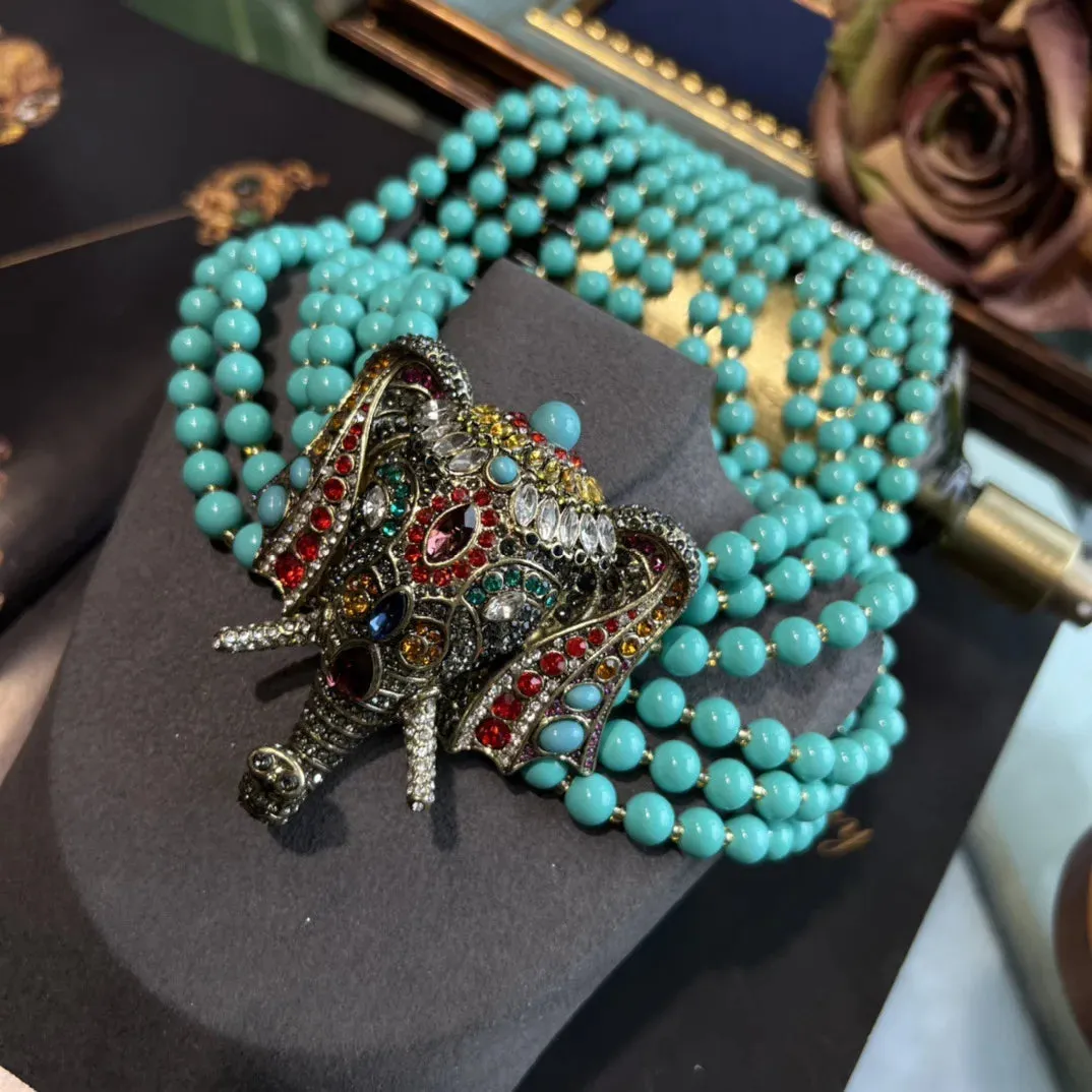 vintage  elephant necklace