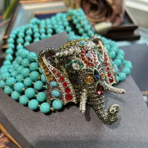 vintage  elephant necklace