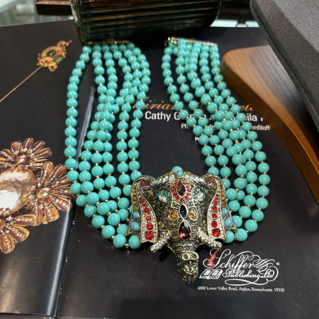 vintage  elephant necklace