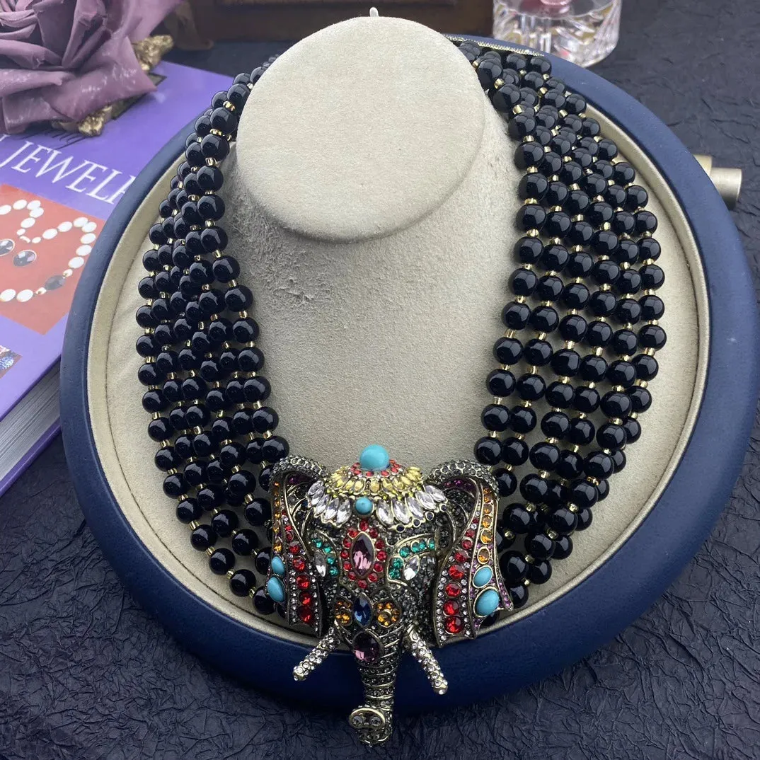vintage  elephant necklace