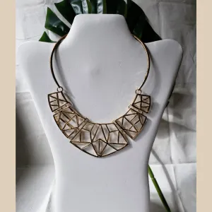 Vintage - Gold Geometric Statement Necklace