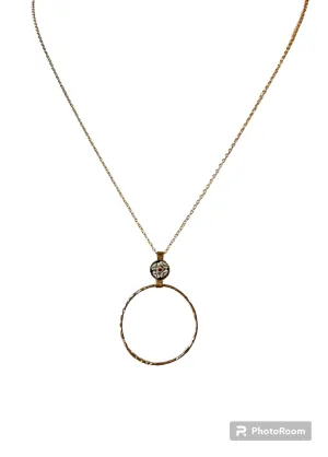 Vintage Italian Glass & Circle Necklace