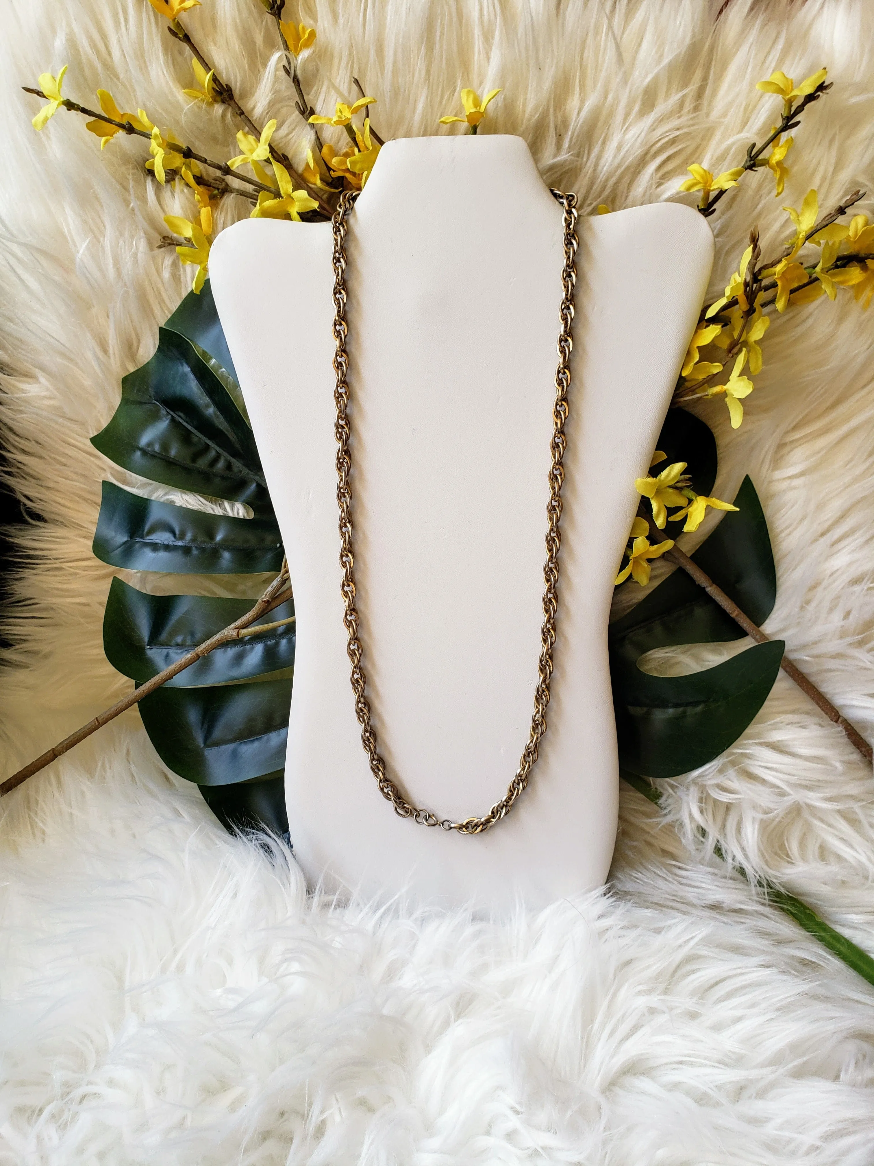 Vintage - Long Gold Chain Necklace