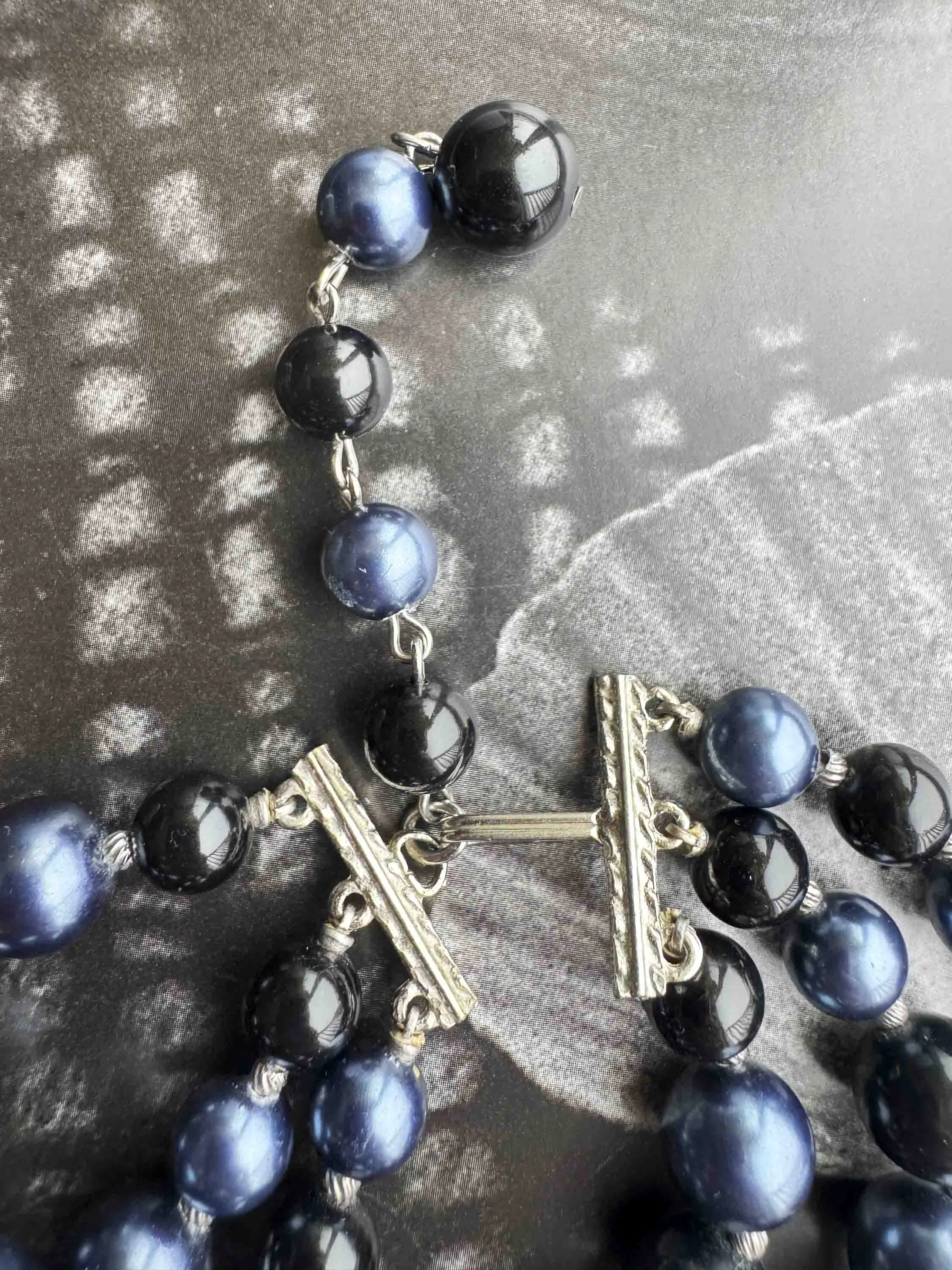 Vintage Multi-Strand Beaded Necklace – Midnight Glamour