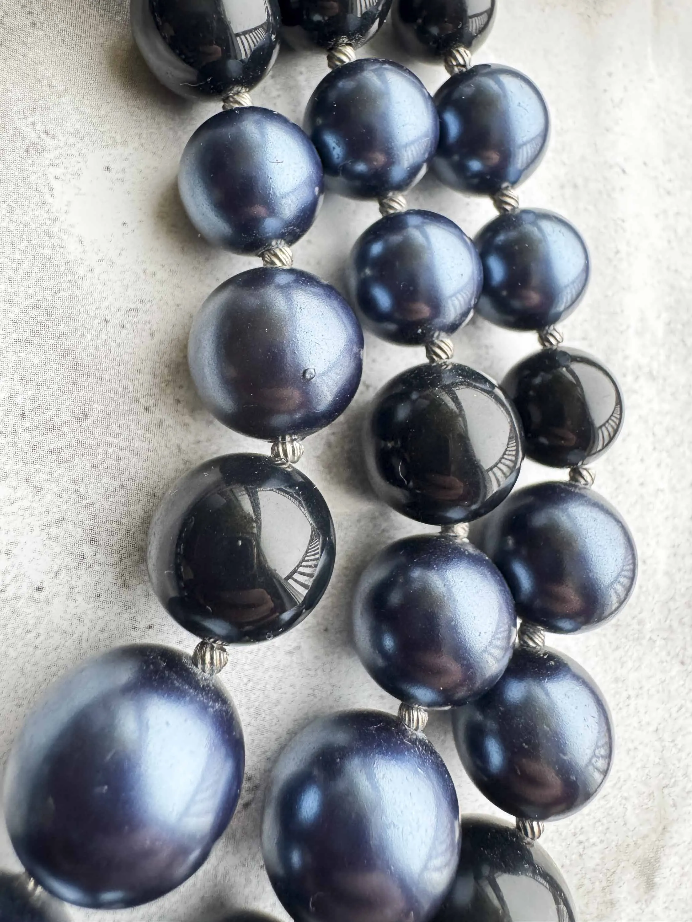 Vintage Multi-Strand Beaded Necklace – Midnight Glamour