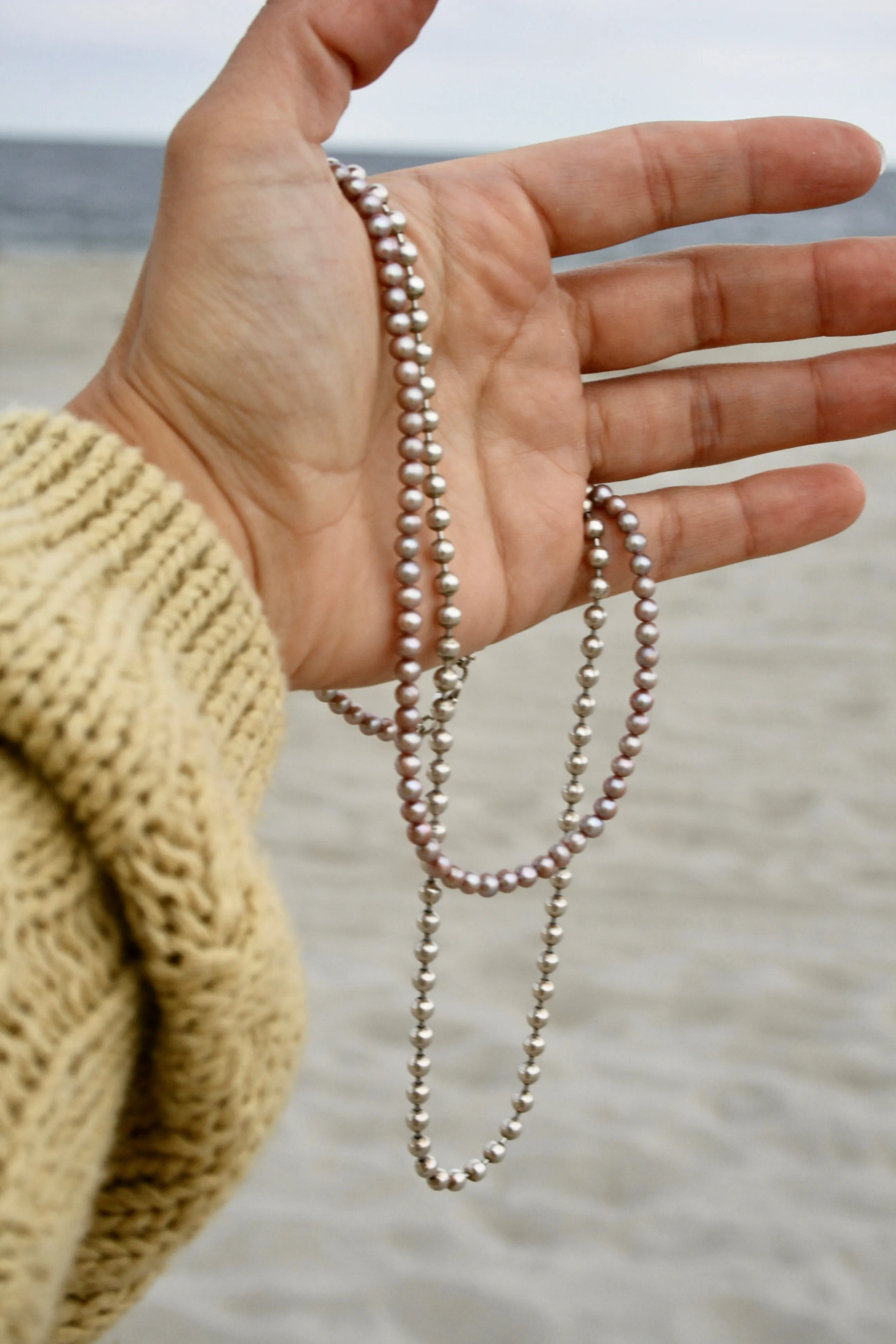 Vintage Pink Pearl Necklace