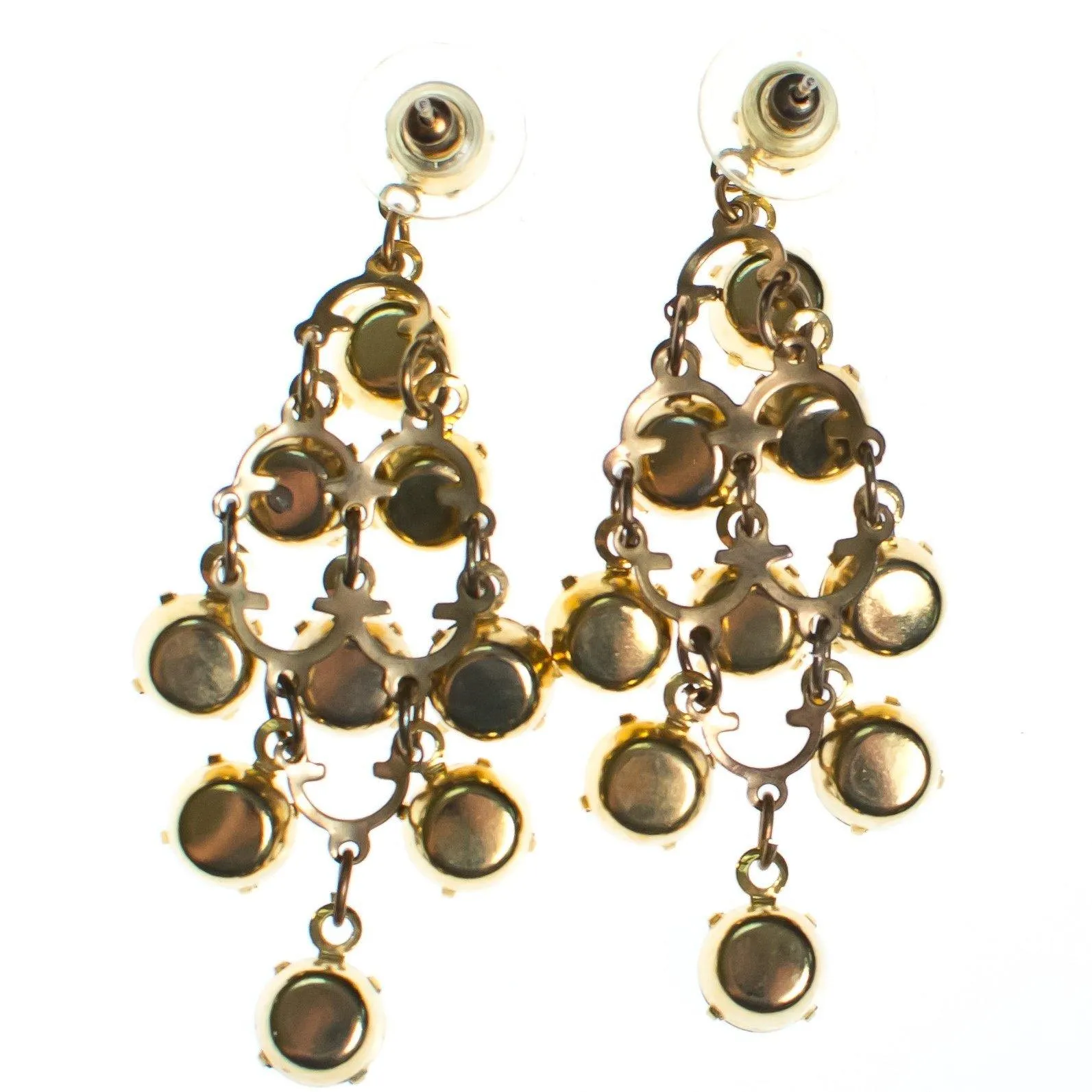 Vintage Retro Diamante Waterfall Statement Earrings