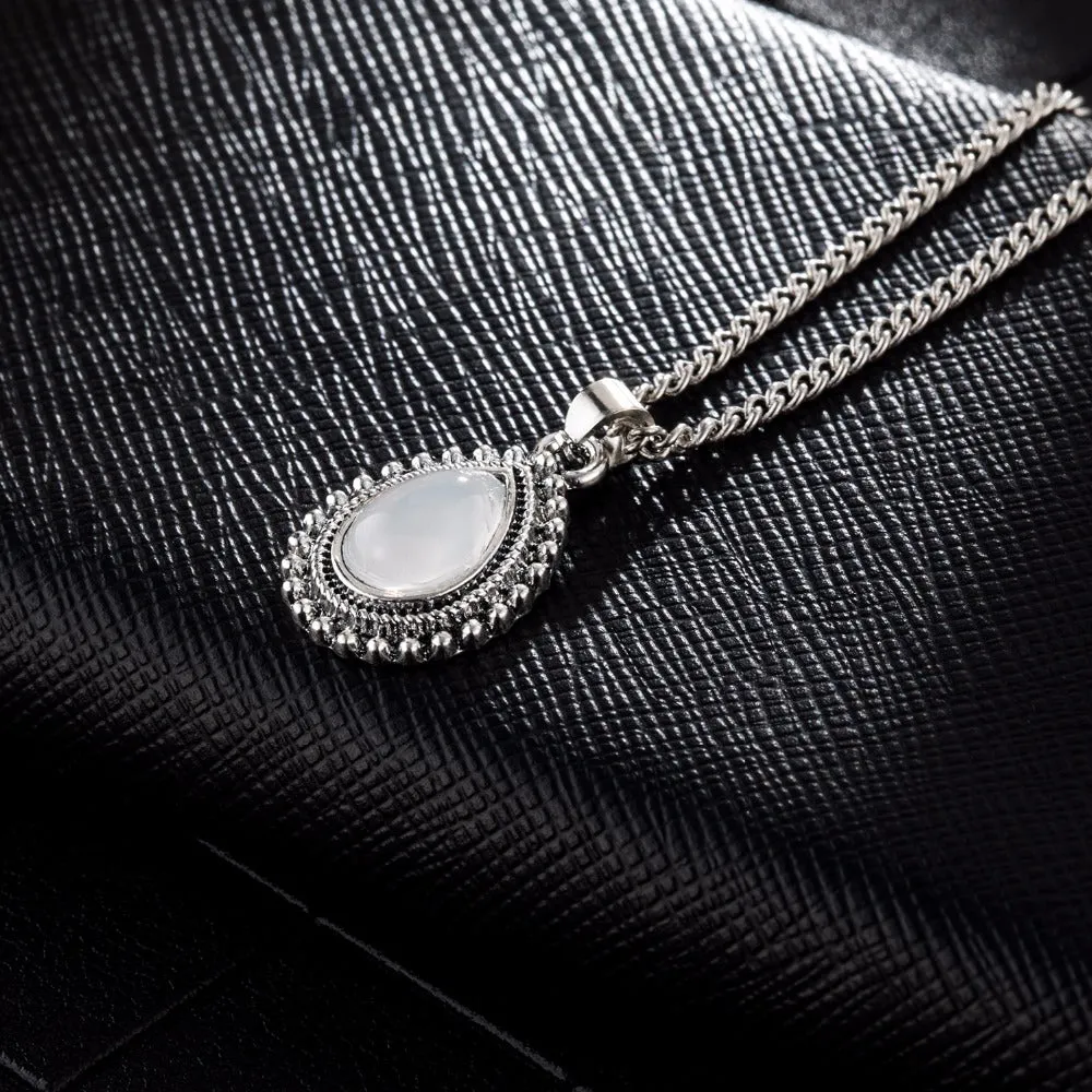 Vintage Silver Bohemian Pendant Necklace Women's Jewelry