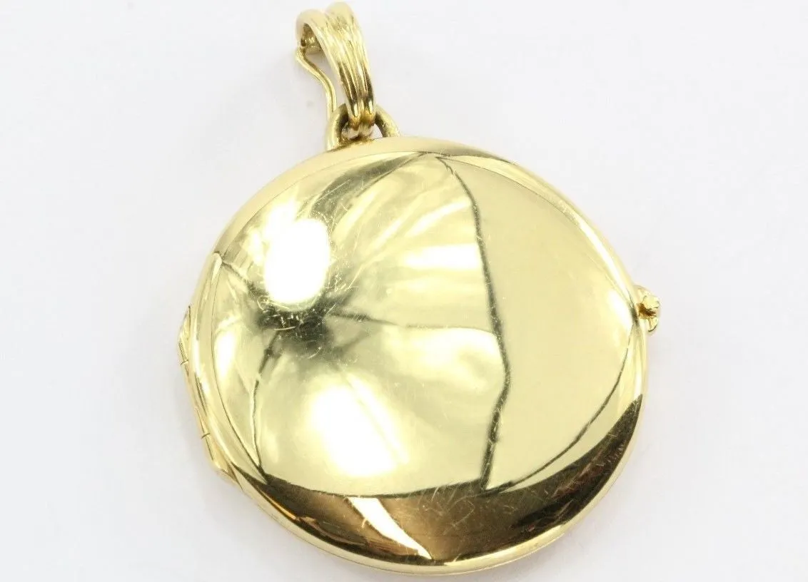 Vintage Tiffany & Co 18K Gold 750 Round Locket Pendant NO MONOGRAM