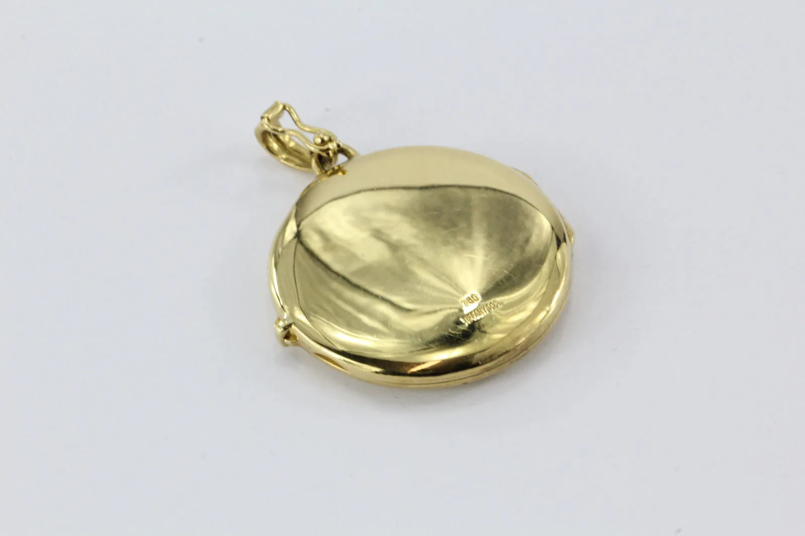 Vintage Tiffany & Co 18K Gold 750 Round Locket Pendant NO MONOGRAM