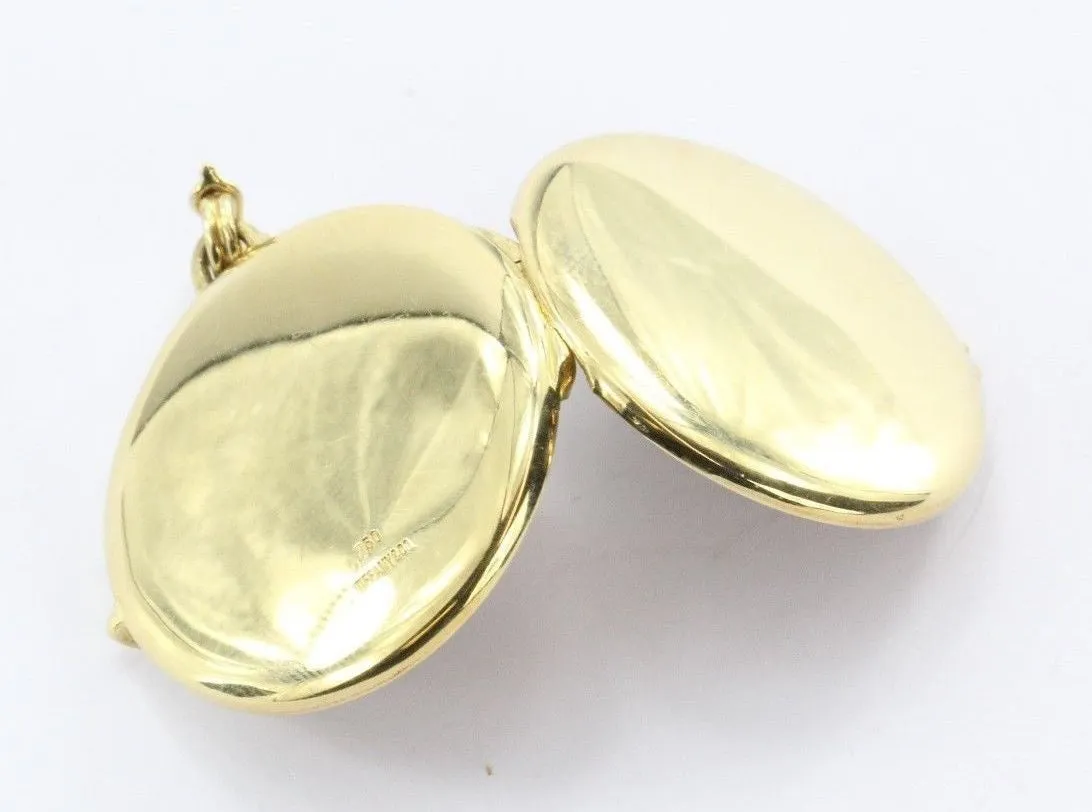 Vintage Tiffany & Co 18K Gold 750 Round Locket Pendant NO MONOGRAM