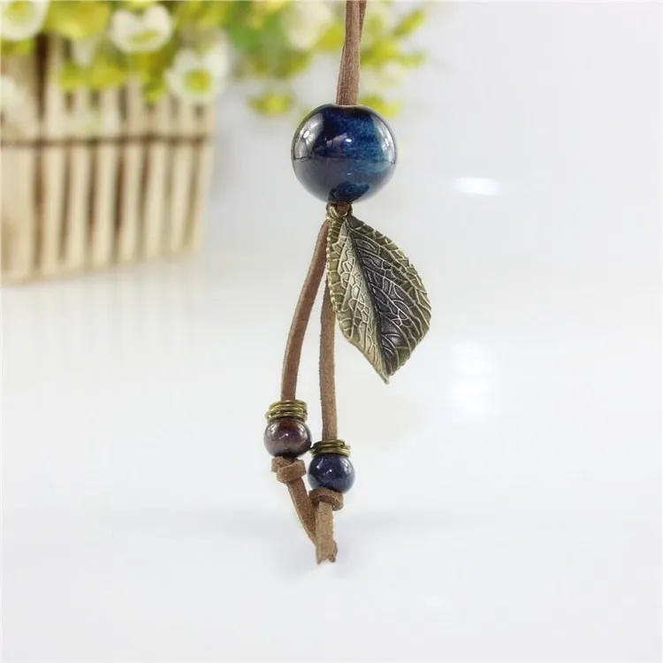 Wood Collar Stone Boho Necklace
