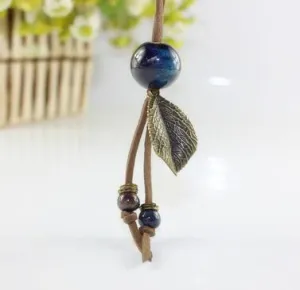 Wood Collar Stone Boho Necklace
