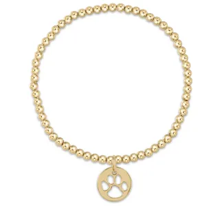 XL ENewton Extends Classic 3mm Bead Bracelet- Paw Print Charm